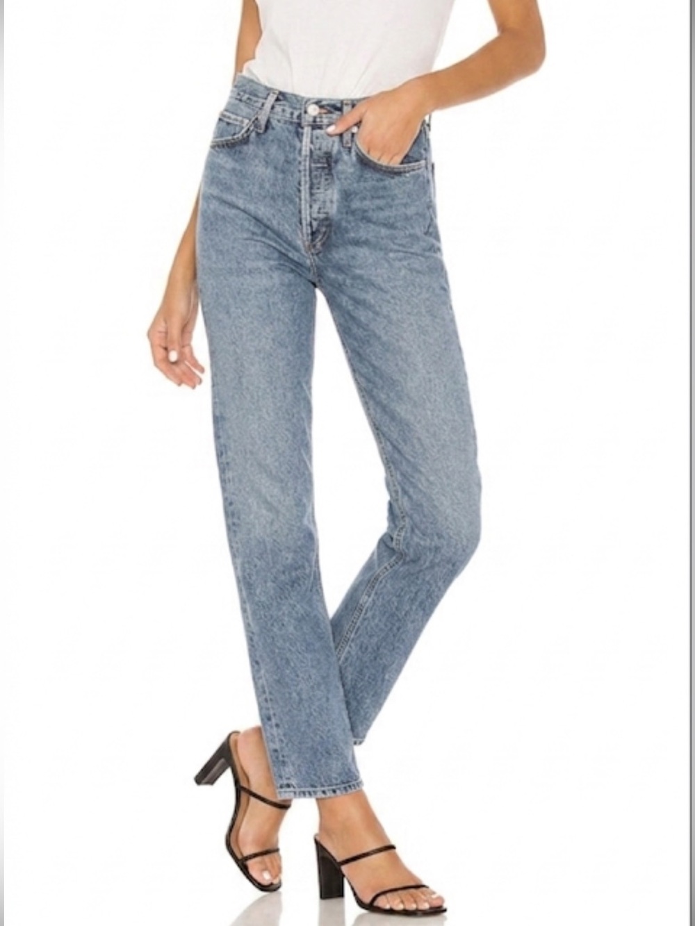 AGOLDE 90s High Rise Straight Jeans Navigate 26 Women Organic Cotton